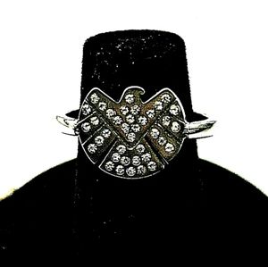 Marvel Comics Shield Logo Stainless Steel Crystal Ring New NOS Box Size 6